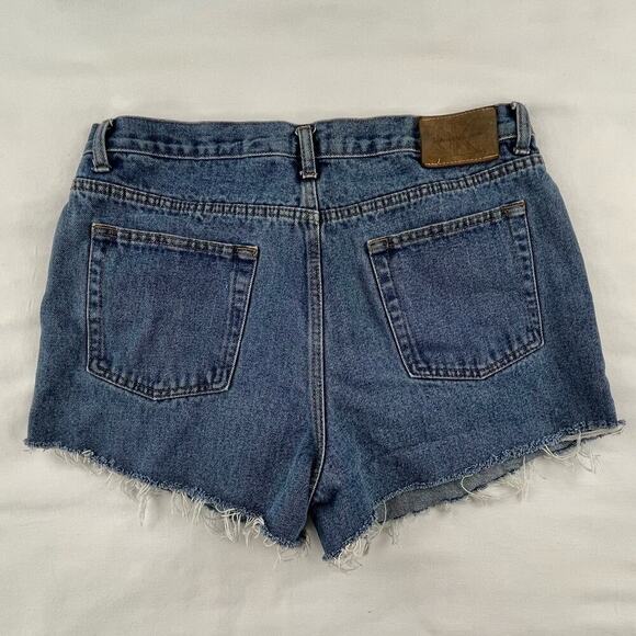 CLAUDIA | Calvin Klein Jeans Size 34 L to XL Cuttoff High Rise Mom Denim Shorts - Picture 5 of 6